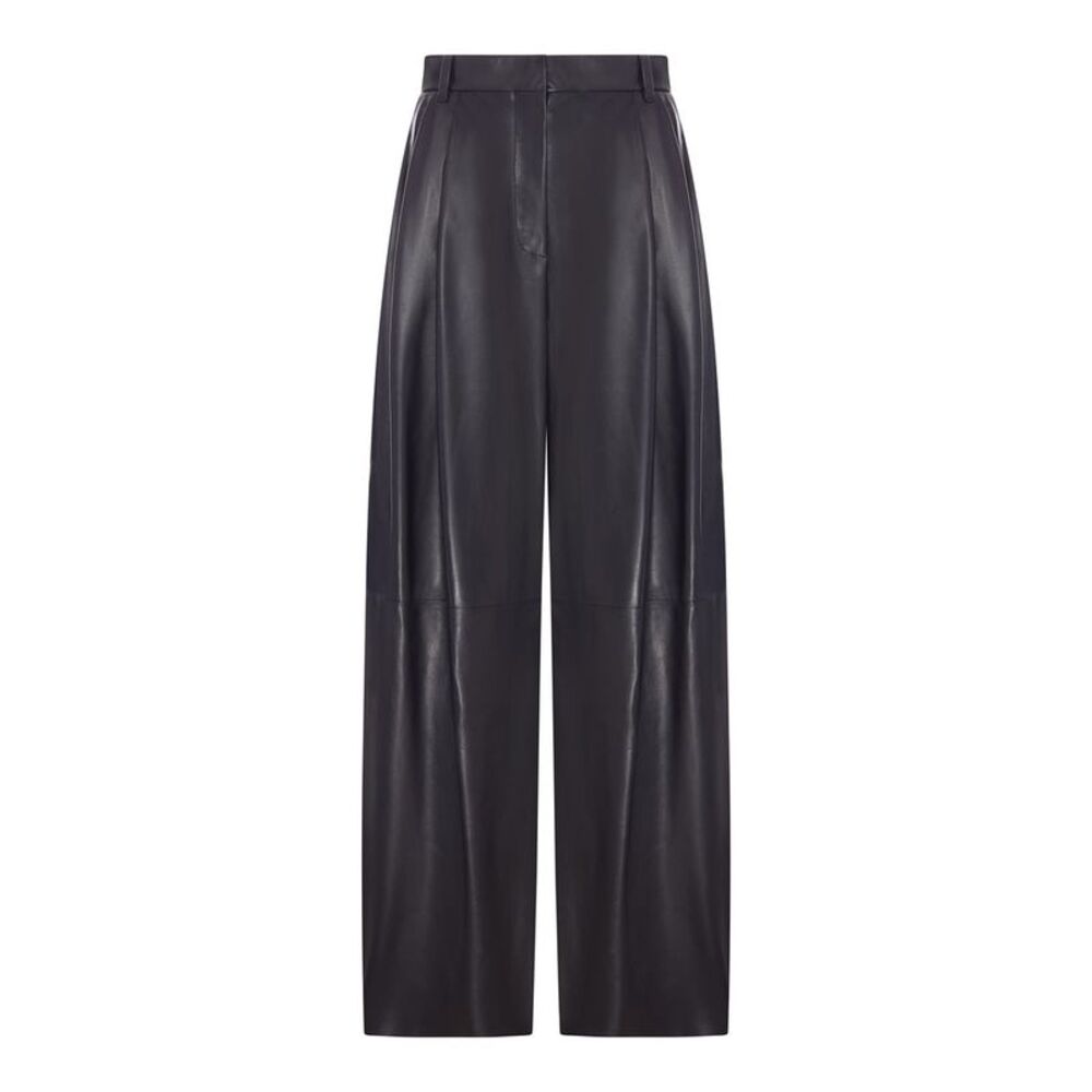 Giorgio Armani Women Wide Nappa Trousers With Pleats